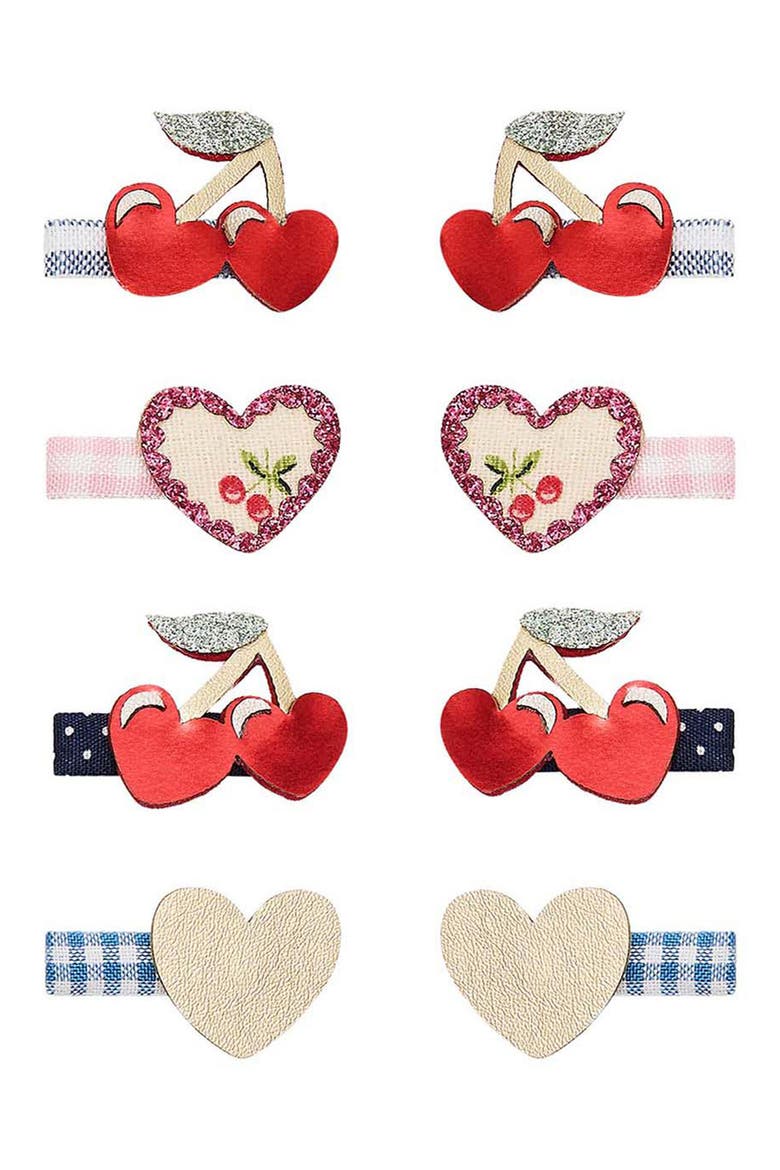 Kids' Cherries 8-Pack Mini Hair Clips, Main, color, RED