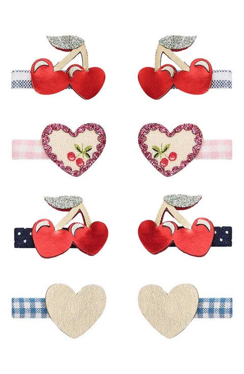 Kids' Cherries 8-Pack Mini Hair Clips