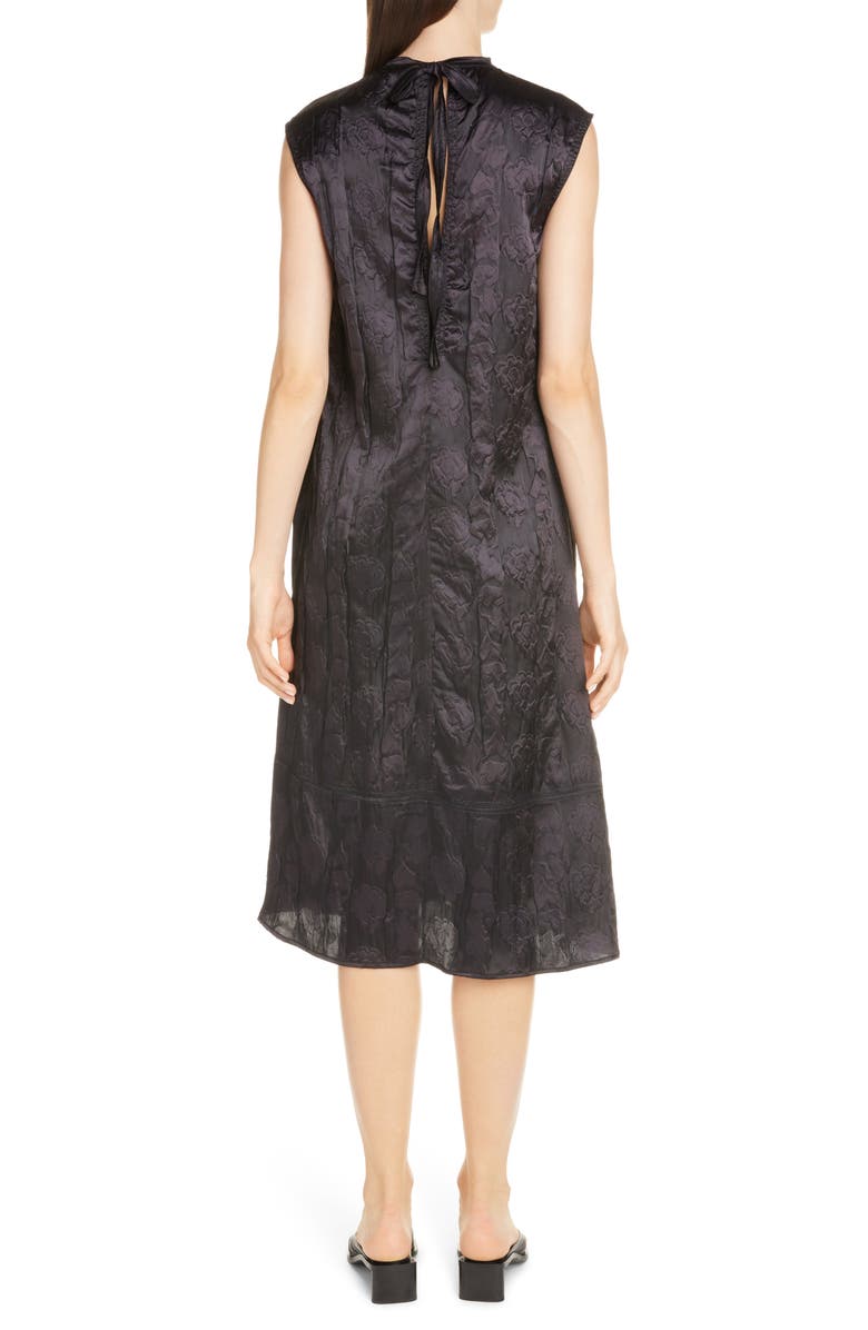 Acne Studios Darienne Shiny Embossed Midi Dress, Alternate, color, 