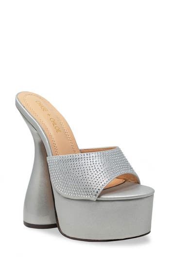 Chase & Chloe Chase And Chloe Miranda Rhinestone Platform Sandal