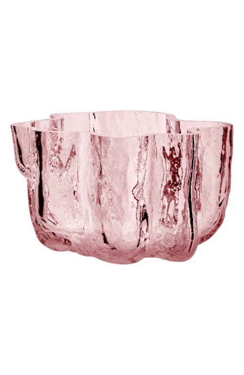Kosta Boda Crackle Votive Bowl In Pink