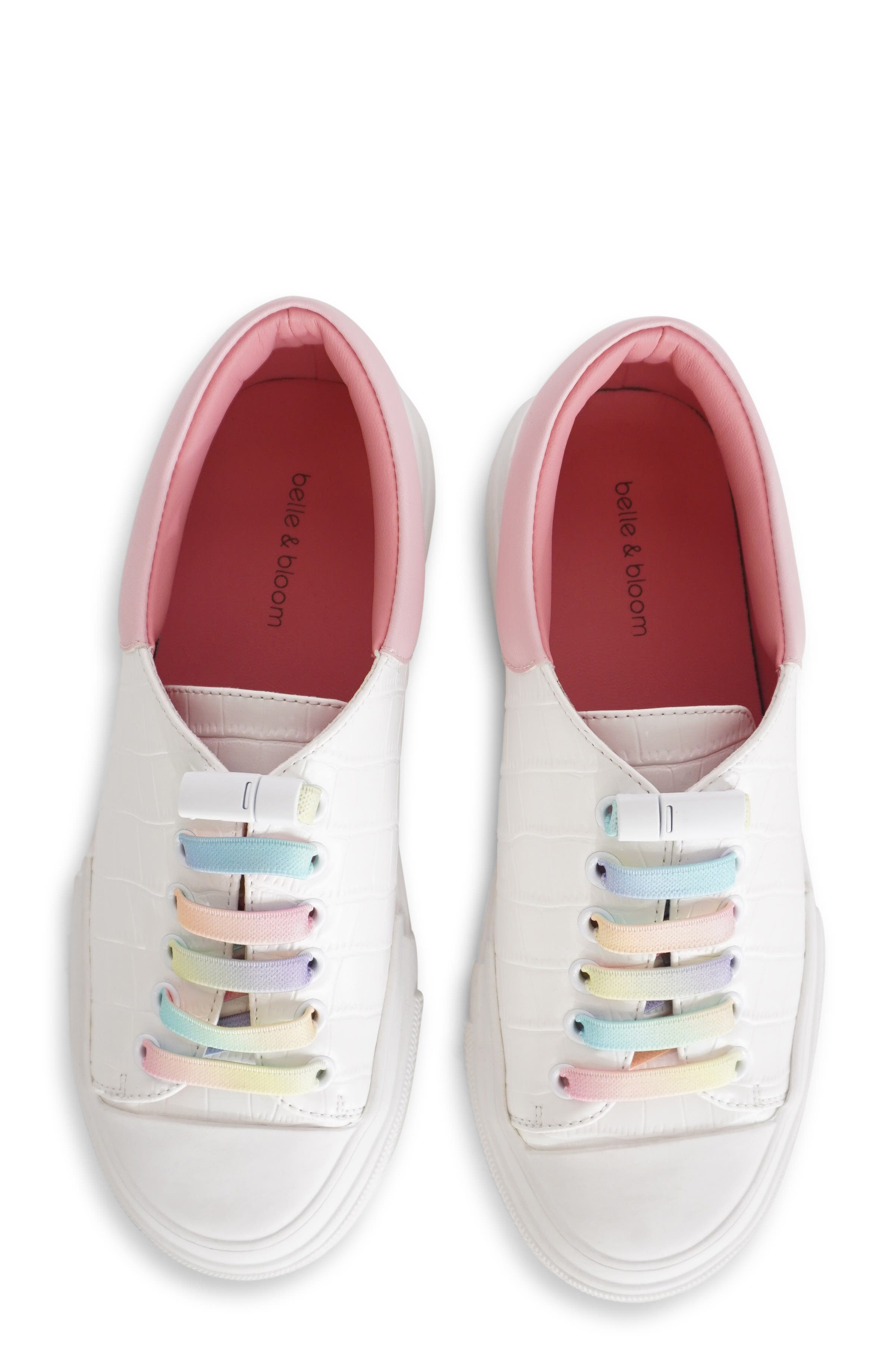 Belle & Bloom Just A Little Dream Croc Leather Sneaker, Alternate, color, White