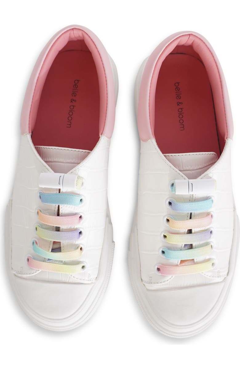 Belle & Bloom Just A Little Dream Croc Leather Sneaker, Alternate, color, White