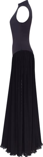 Elegant Mock Neck Maxi Dress