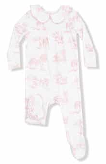 Farm Toile Print Peter Pan Collar Footie