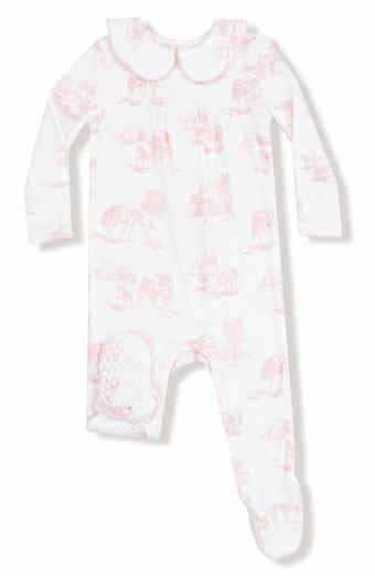 Farm Toile Print Peter Pan Collar Footie