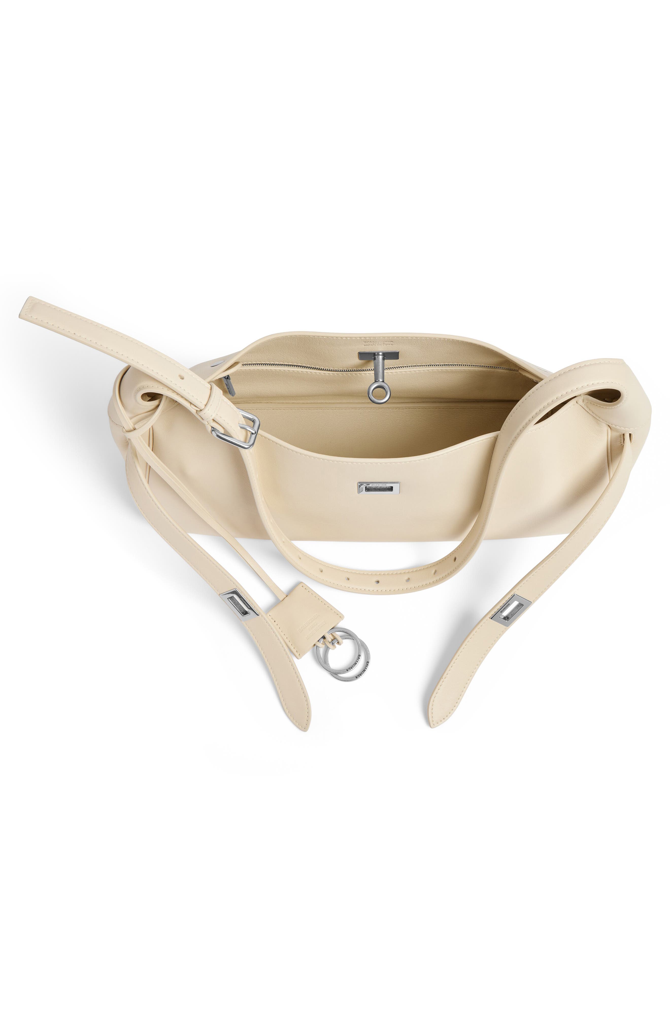 Balenciaga Small Bel Air Belted Leather Shoulder Bag, Alternate, color, 9723 Soya
