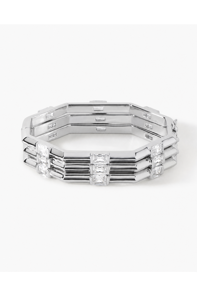 The Alea Lock Bracelet, Alternate, color, Sterling Silver/White CZ