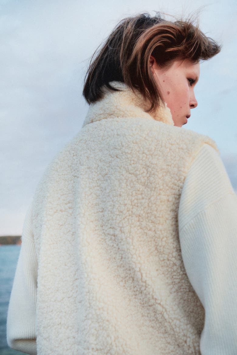 Teddy Gilet, Alternate, color, Light beige