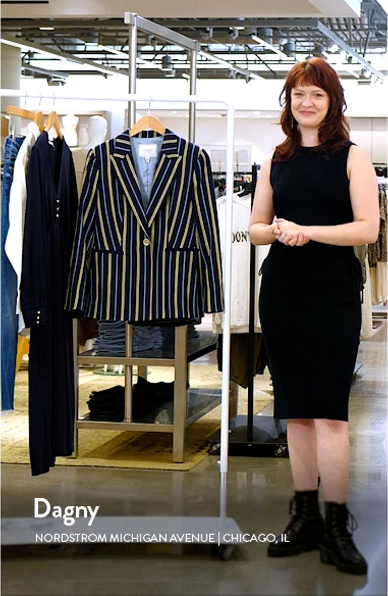 Mya Stripe Linen Blend Blazer, sales video thumbnail