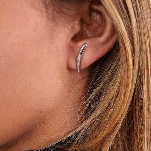 Lucy Quartermaine Skinny Drip Long Studs In Sterling Silver