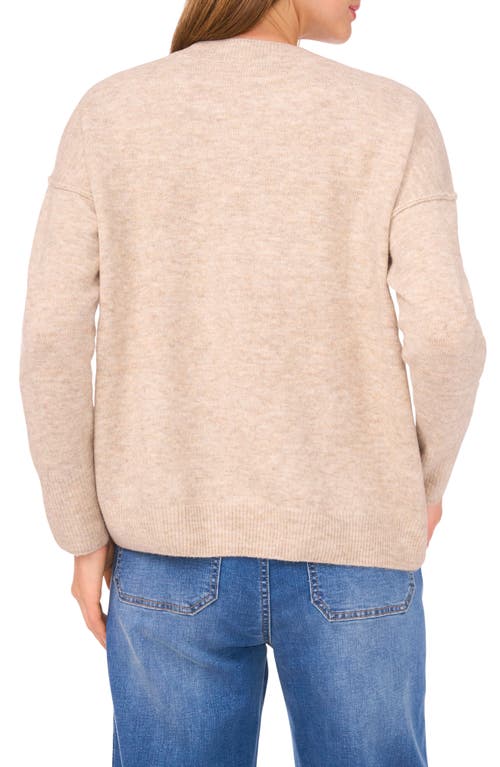 Vince Camuto Star Pattern Crewneck Sweater In Brown
