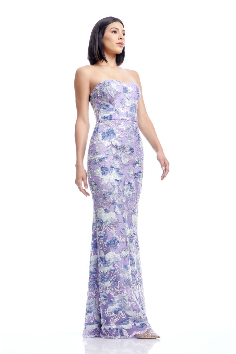 Sheridan Sequin Strapless Mermaid Gown, Alternate, color, LILAC MULTI