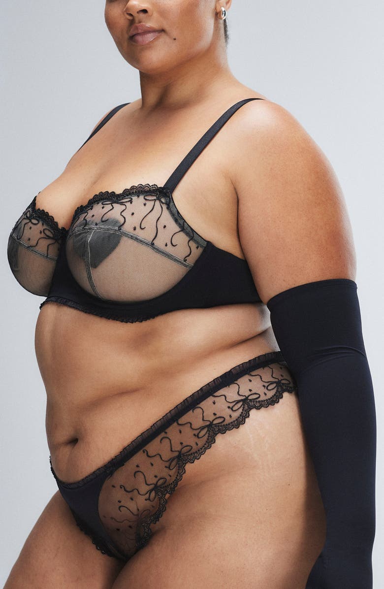 SAVAGE X FENTY Loveline Brazillian Briefs, Alternate, color, Black Caviar