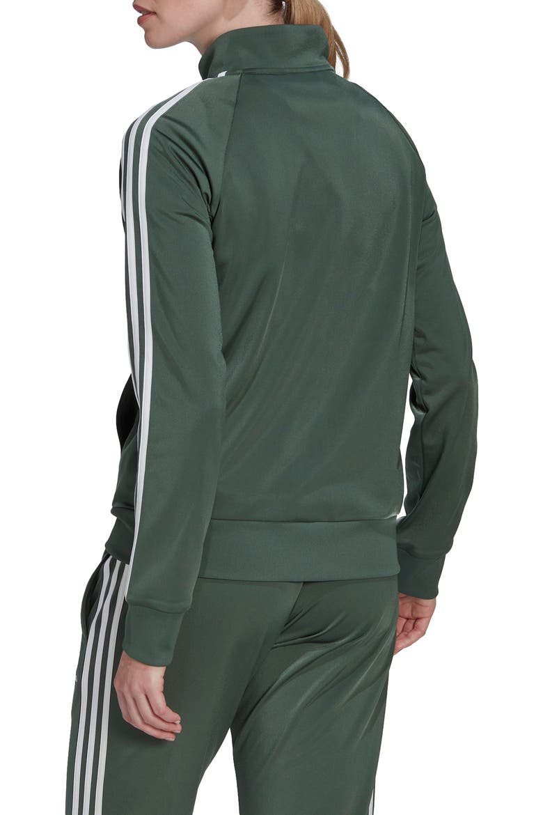 Warm-Pp Tricot Slim 3-Stripes Track Jacket, Alternate, color, GREEN OXIDE/ WHITE
