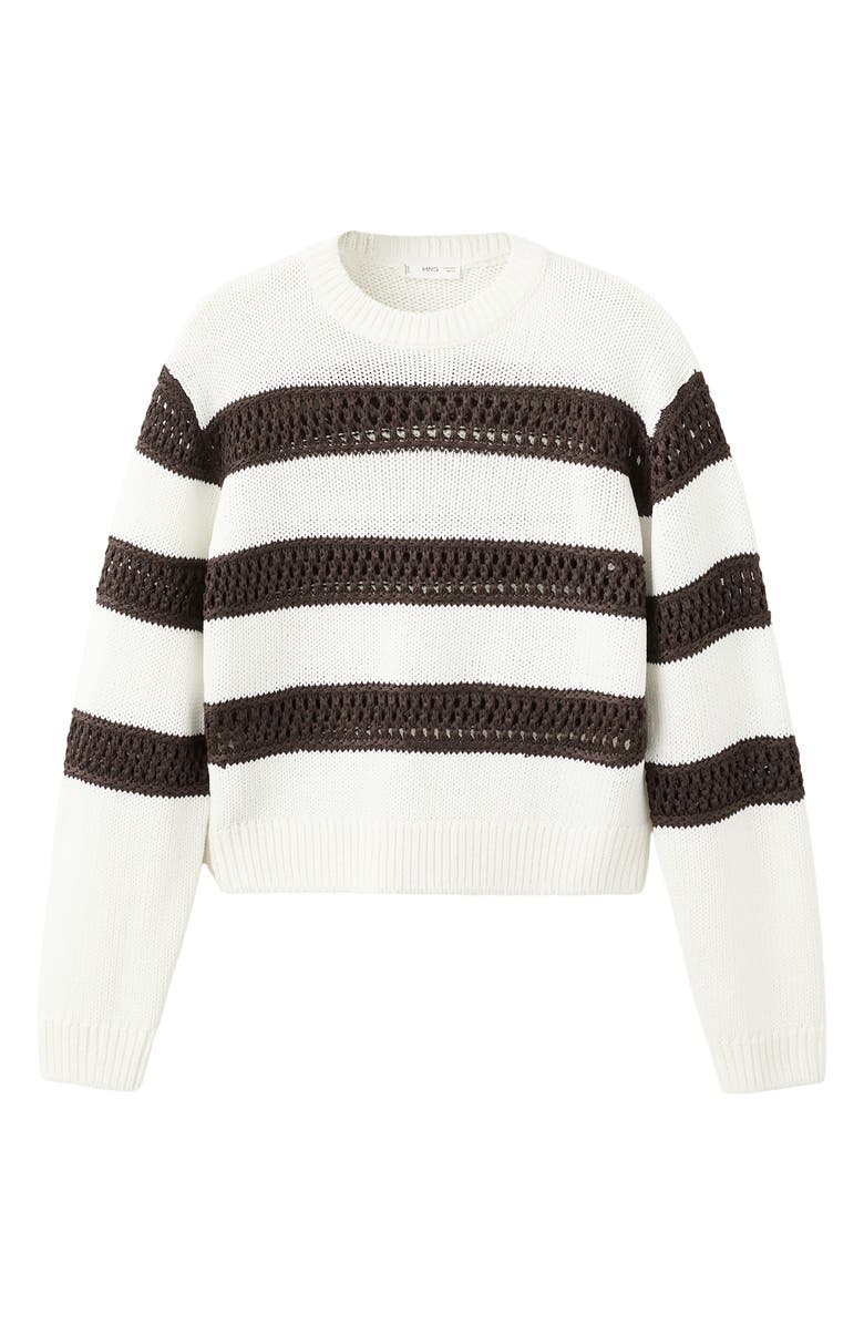 MANGO TEEN Openwork Stripe Sweater, Alternate, color,