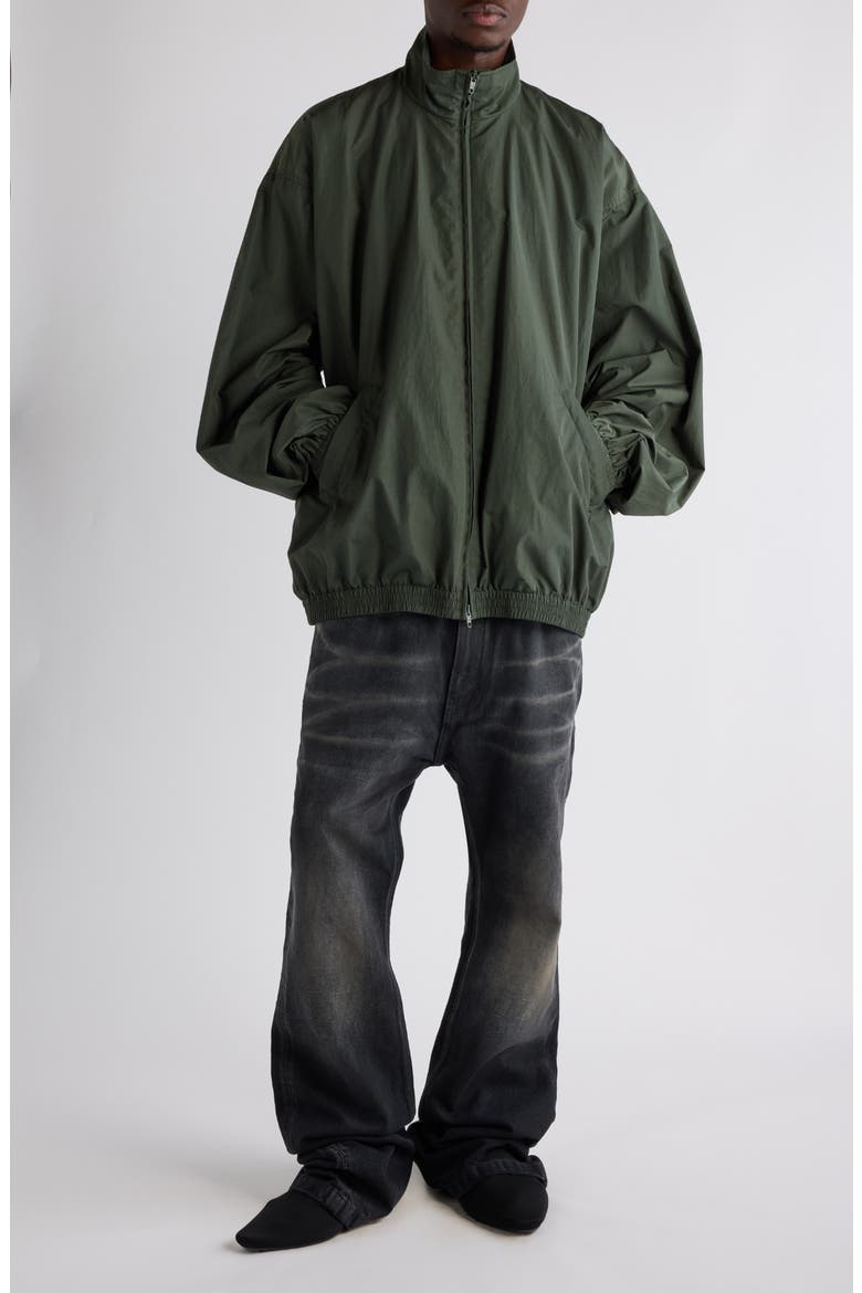 Tape Logo Oversize Tracksuit Jacket, Alternate, color, KHAKI
