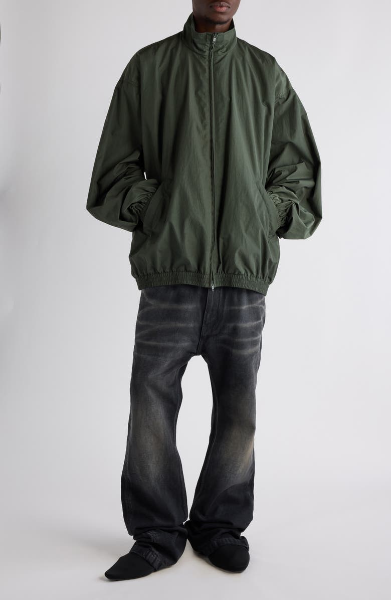 Balenciaga Tape Logo Oversize Tracksuit Jacket, Alternate, color, Khaki