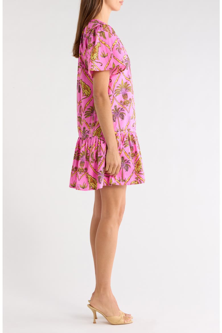 Panther Azari Cotton Shift Minidress, Alternate, color, PINK-LEOPARD