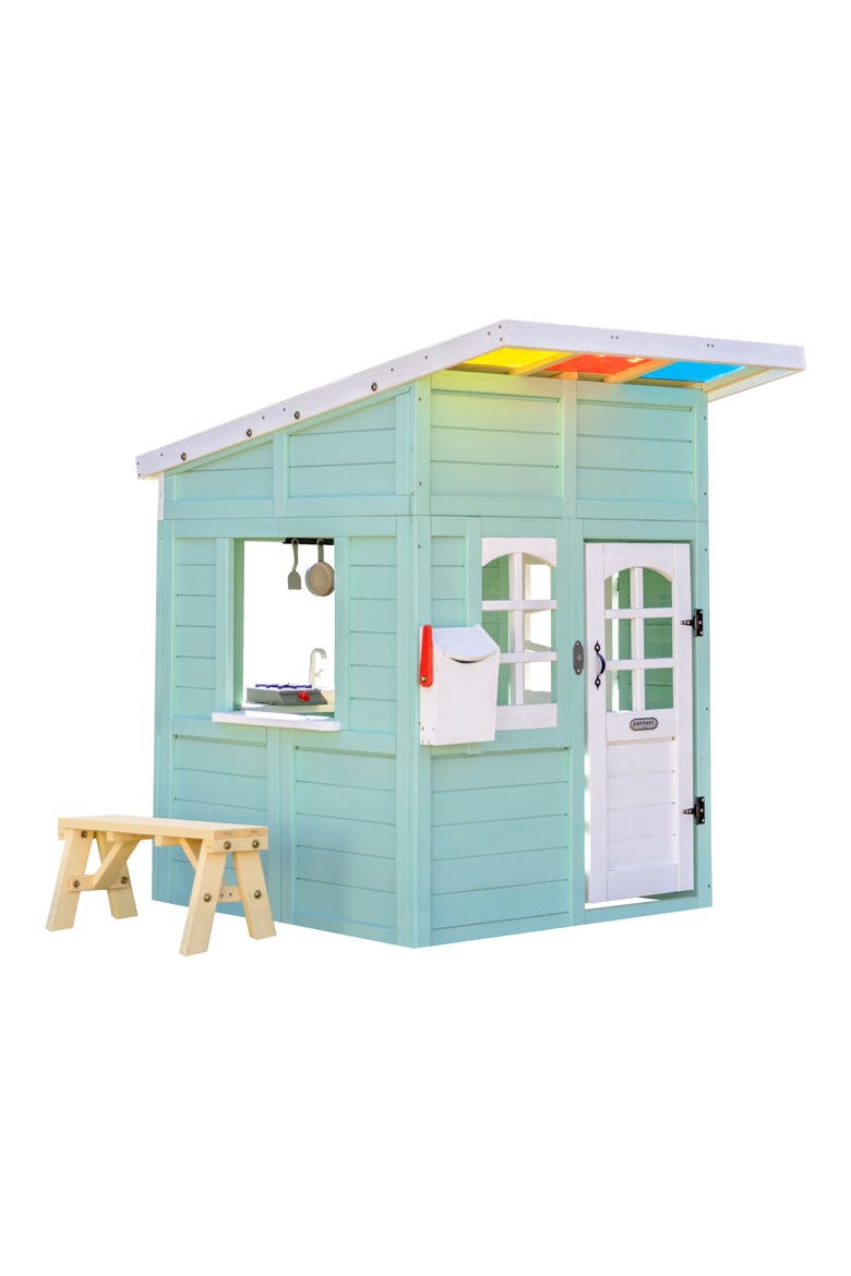 Rainbow Shade Wooden Play House, Main, color, MINT