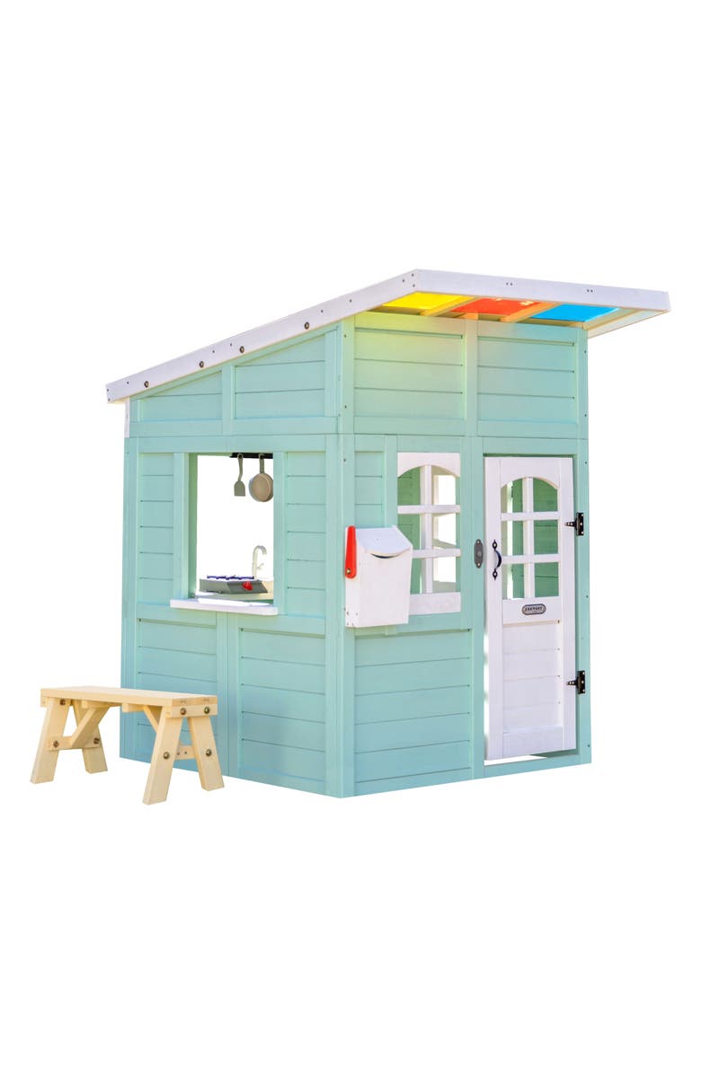 Teamson Kids Rainbow Shade Wooden Play House, Main, color, Mint