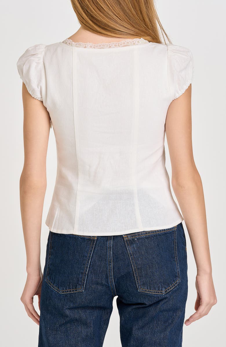 WAYF Cara Lace-Up Top, Alternate, color, Ivory
