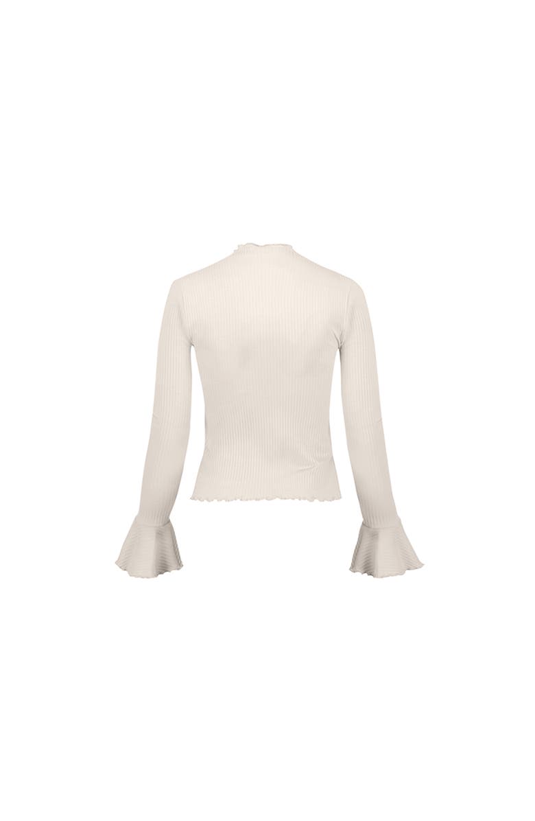 IVONNE Ribbed Long-Sleeve Top with Flared Cuffs, Alternate, color, Natural