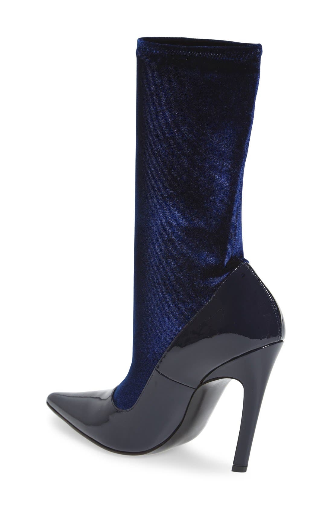 Balenciaga Velour Stretch Bootie, Alternate, color, 