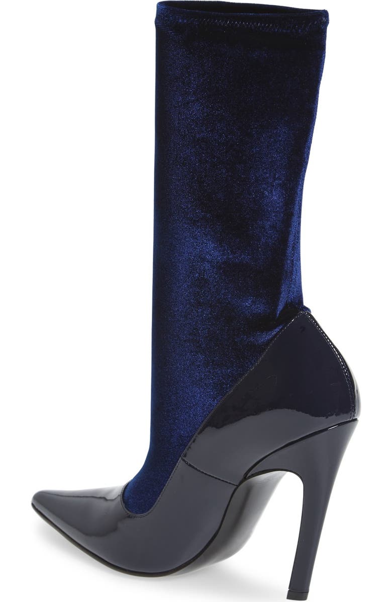Balenciaga Velour Stretch Bootie, Alternate, color,