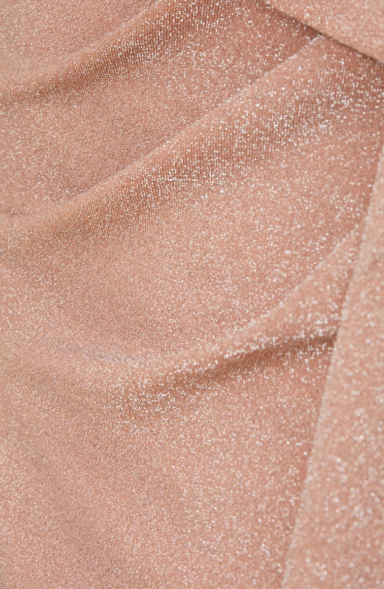 Adrianna Papell Metallic One-Shoulder Cascade Gown, Alternate, color,