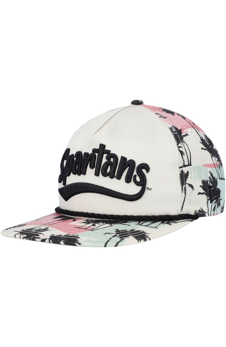 New Era Men's New Era Cream Michigan State Spartans High Tide Golfer Snapback Hat, Alternate, color, Cream