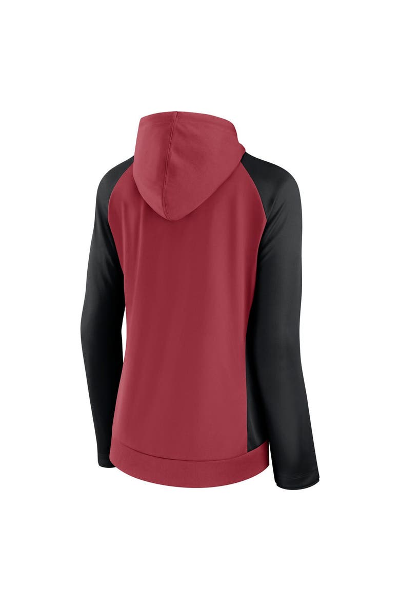 Women's Fanatics Branded Cardinal/Black Arizona Cardinals End Around Lightweight Raglan Full-Zip Hoodie Jacket, Alternate, color, Cardinal