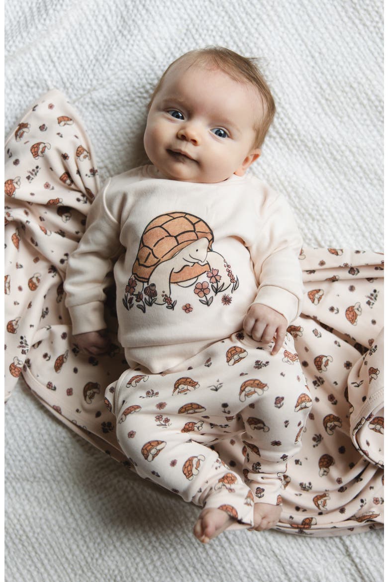 Organic Cotton Fleece Graphic Sweatshirt & Joggers Set, Alternate, color, TINY TORTOISE