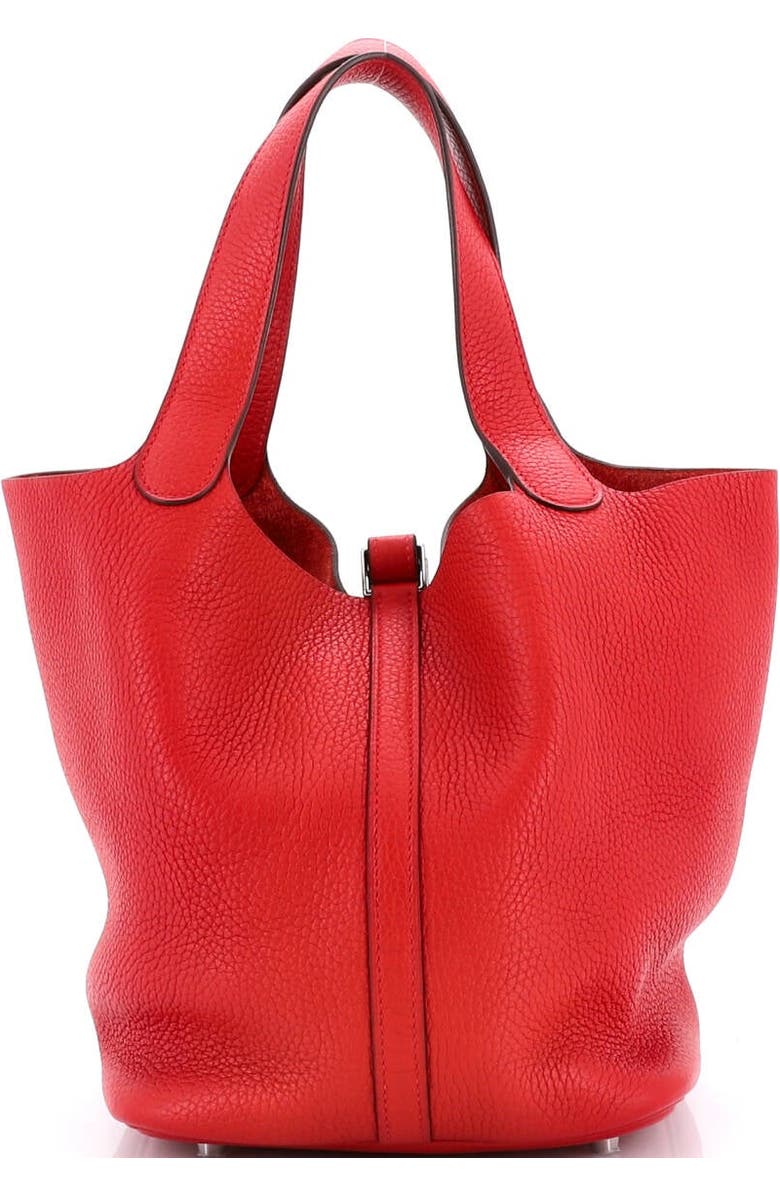 Pre-Owned Hermes Picotin Lock Bag Clemence MM, Alternate, color, Rouge Casaque