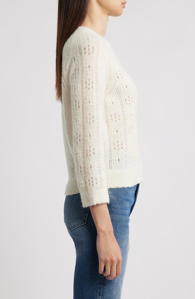 DÔEN Emiliana Open Stitch Sweater, Alternate, color, Ivory