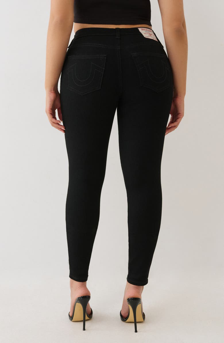 True Religion Jennie Mid Rise Skinny Jeans, Alternate, color, Black Rinse