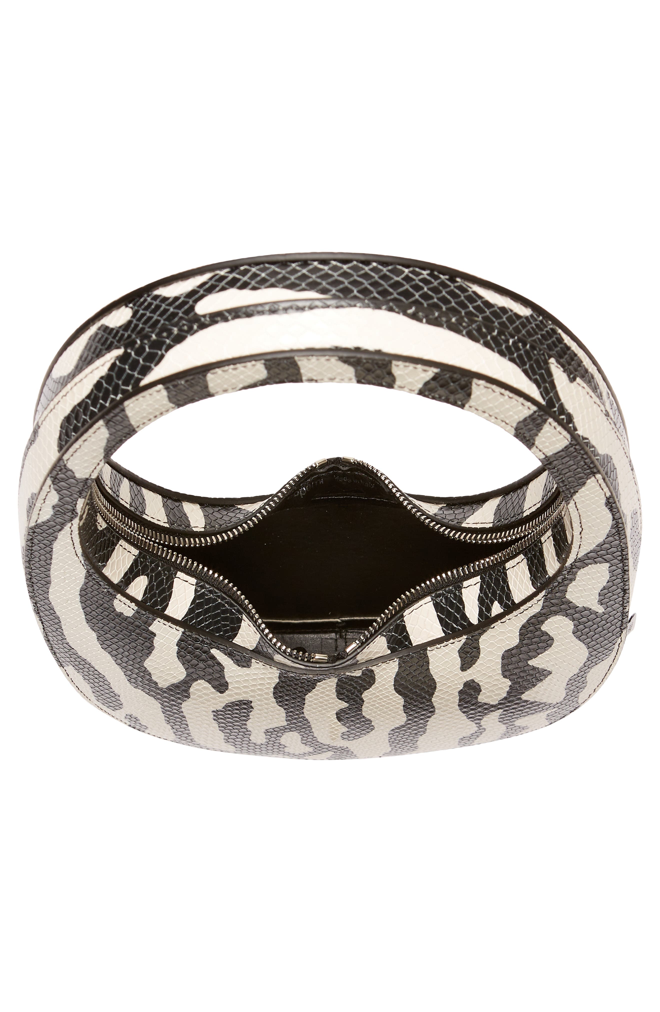 Coperni Swipe Zebra Print Snakeskin Embossed Leather Handbag, Alternate, color, 