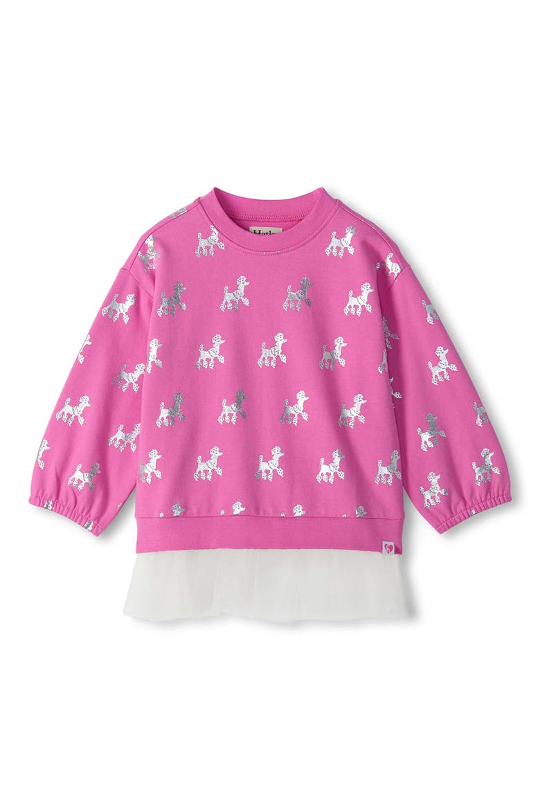 Kids' Poodle Pups Mixed Media Sweatshirt, Main, color, PINK