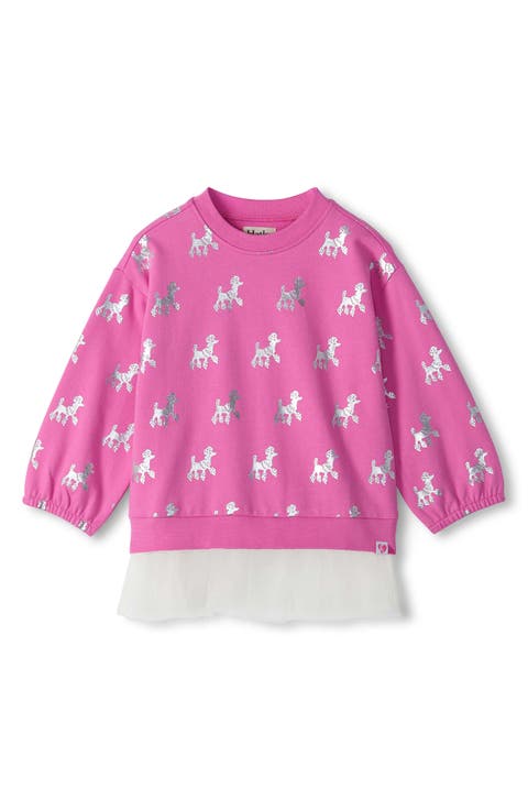 Kids' Poodle Pups Mixed Media Sweatshirt