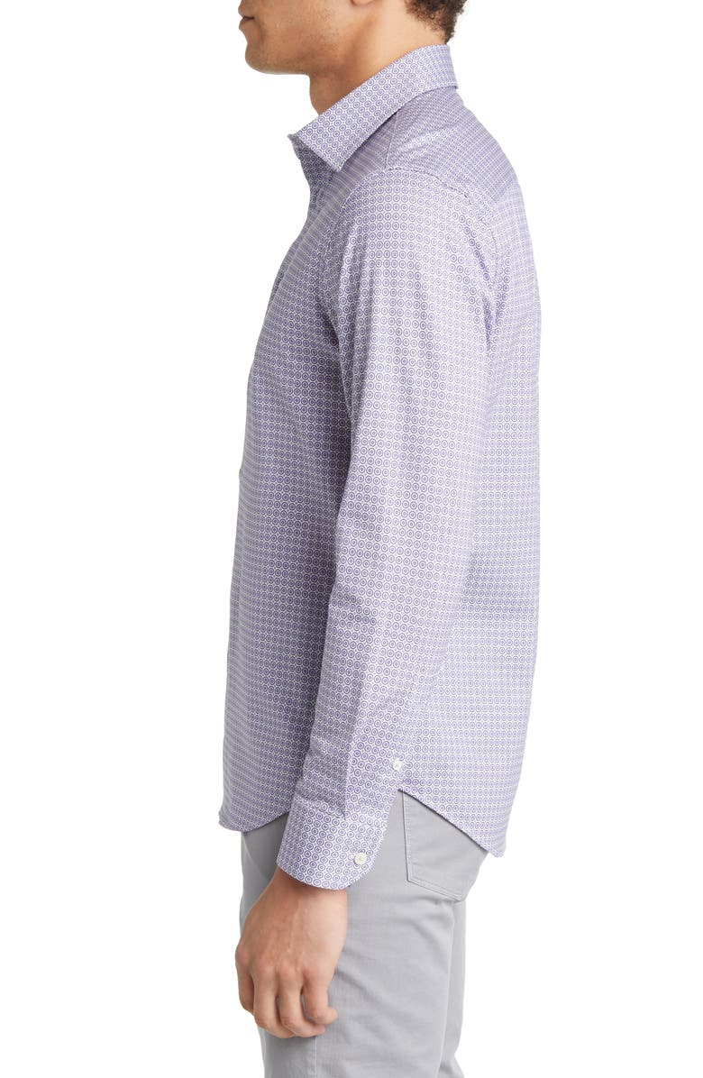 Bugatchi James OoohCotton<sup>®</sup> Geometric Print Stretch Cotton Button-Up Shirt, Alternate, color, 