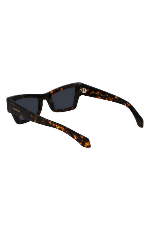 Ferragamo Rivets 53mm Modified Rectangular Sunglasses In Brown