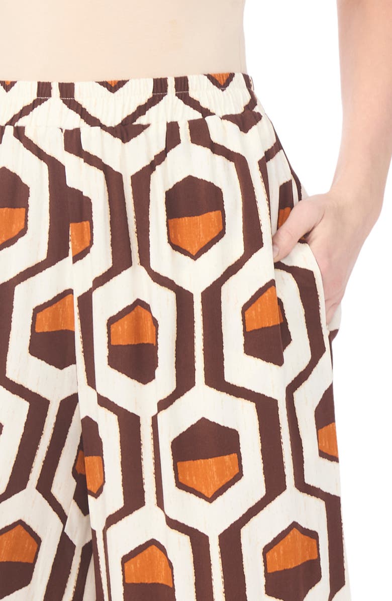 Halogen<sup>®</sup> Geo Print Wide Leg Pants, Alternate, color, Chicory Coffe