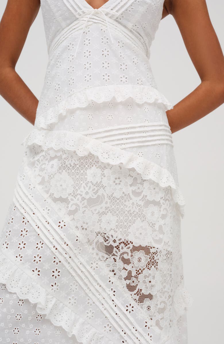 For Love & Lemons Rosalyn Lace Maxi Sundress, Alternate, color, 