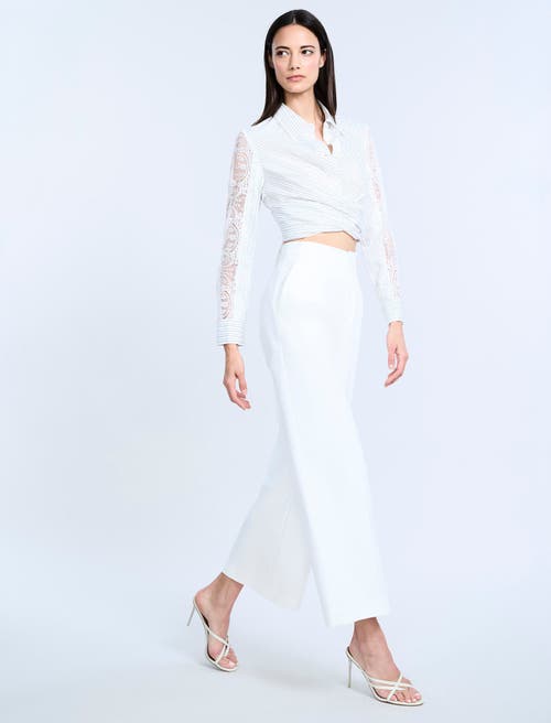 Bcbg High Waist Cropped Pant In White