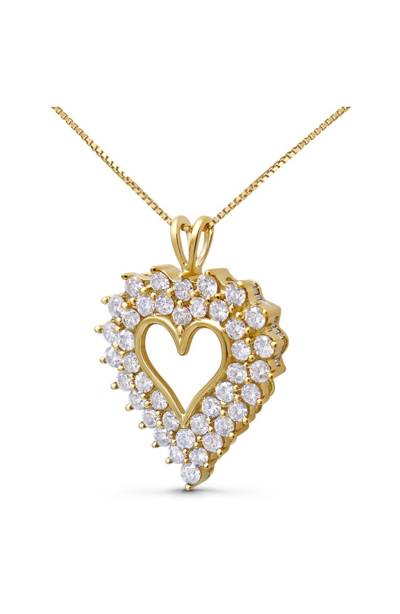 Haus of Brilliance 14K Yellow Gold Plated Silver 4.0 Cttw Diamond Shadow Frame Heart Pendant Necklace, Alternate, color, Yellow