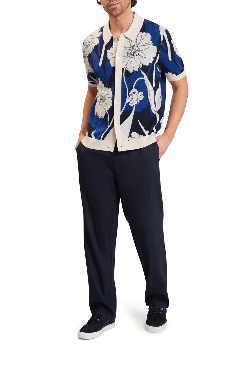 Ted Baker Aldery Floral Knit Button-Up Shirt, Alternate, color, 