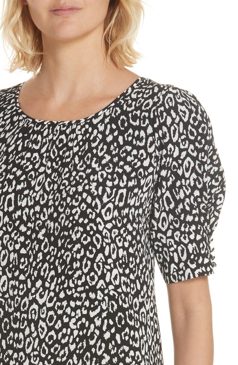 Joie Angeni Leopard Print Puff Sleeve Dress, Alternate, color,