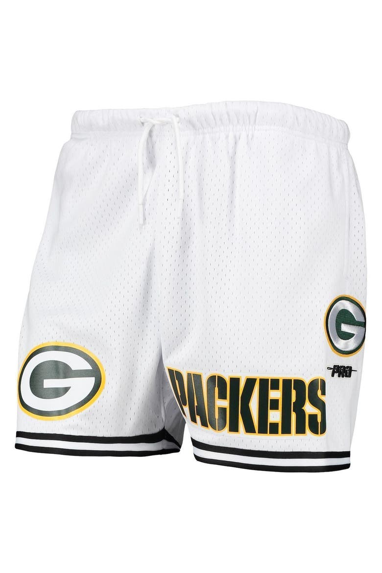 Men's Pro Standard White/Black Green Bay Packers Mesh Shorts, Alternate, color, White