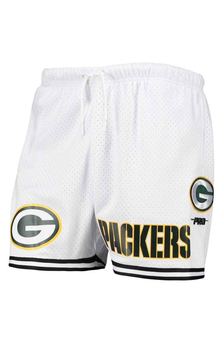PRO STANDARD Men's Pro Standard White/Black Green Bay Packers Mesh Shorts, Alternate, color, White