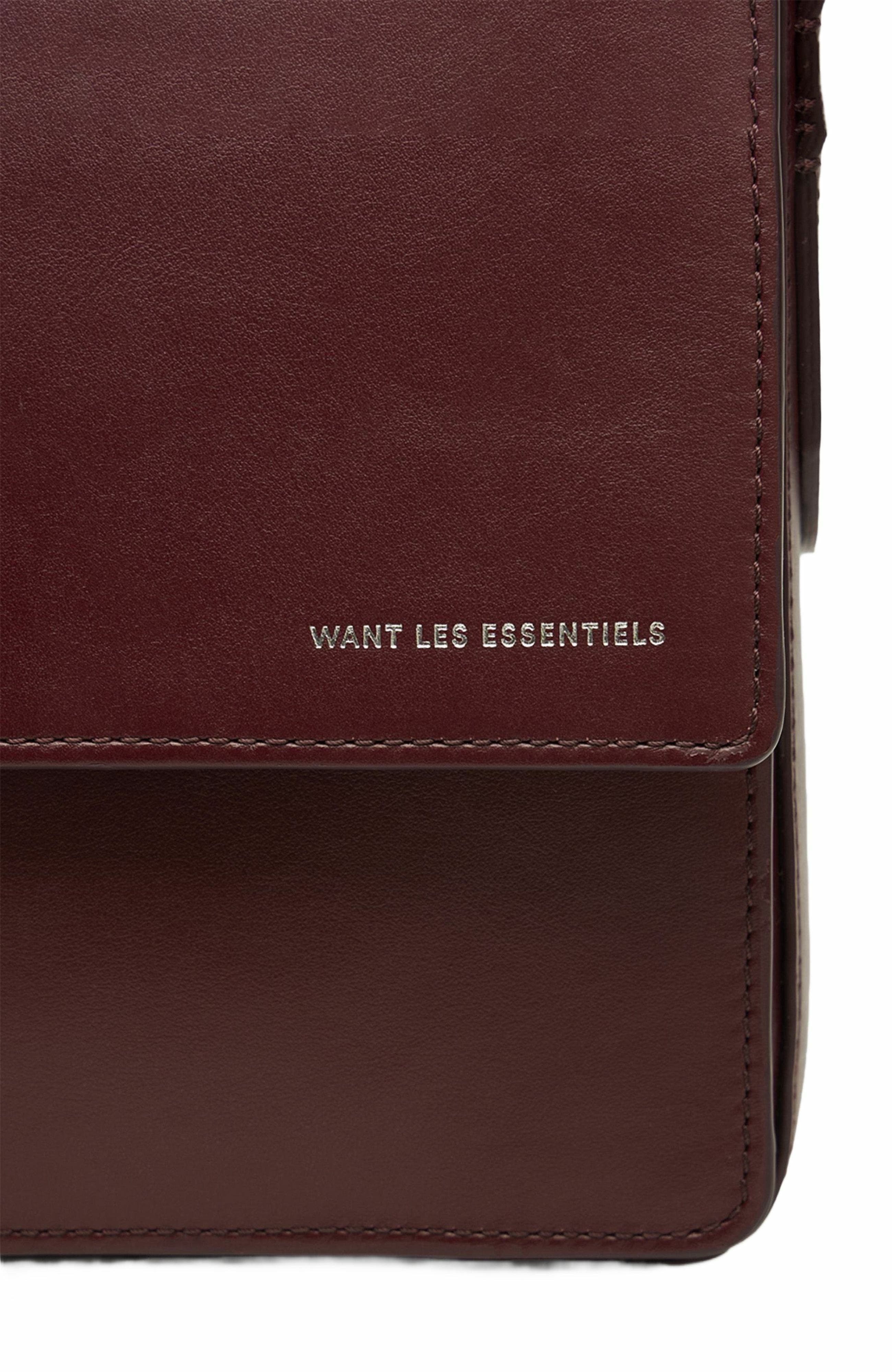 Arch Smooth Leather Crossbody Bag, Alternate, color, Dark Cherry